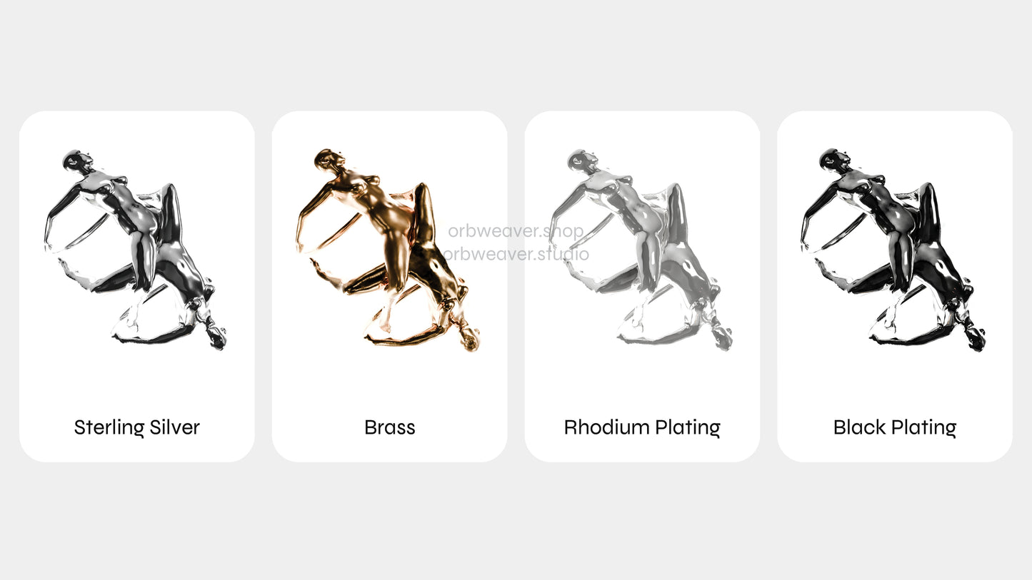 Scissor Ring by Orbweaver, multiple materials. Silver, Brass, Rhodium plated, Black plated