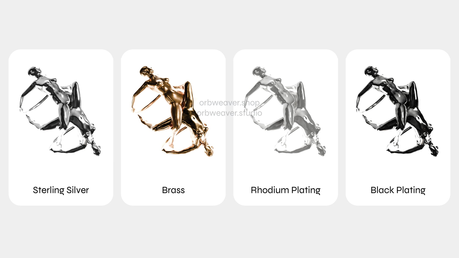 Scissor Ring by Orbweaver, multiple materials. Silver, Brass, Rhodium plated, Black plated