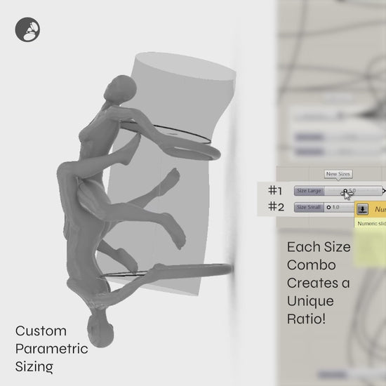 Scissor Ring by Orbweaver, showing the computational design process